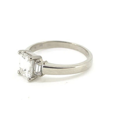 1.02ct Baguette Diamond Engagement Ring Baguette Shoulders
