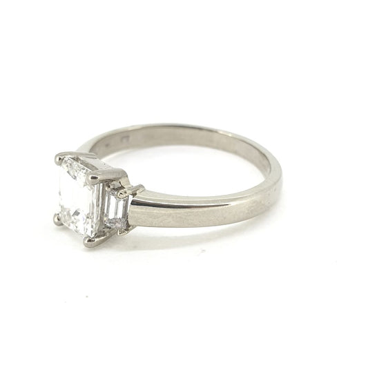 1.02ct Baguette Diamond Engagement Ring Baguette Shoulders