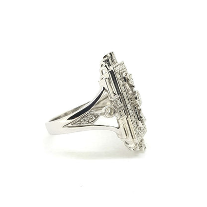 Art Deco Style Diamond Plaque Ring