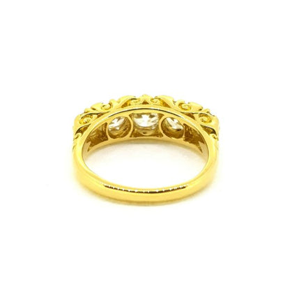 Antique Victorian 2.10ct Diamond Five Stone Ring in 18ct Yellow Gold