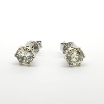 Pair of Diamond Stud Earrings in 18ct white gold, 2.11 carat total