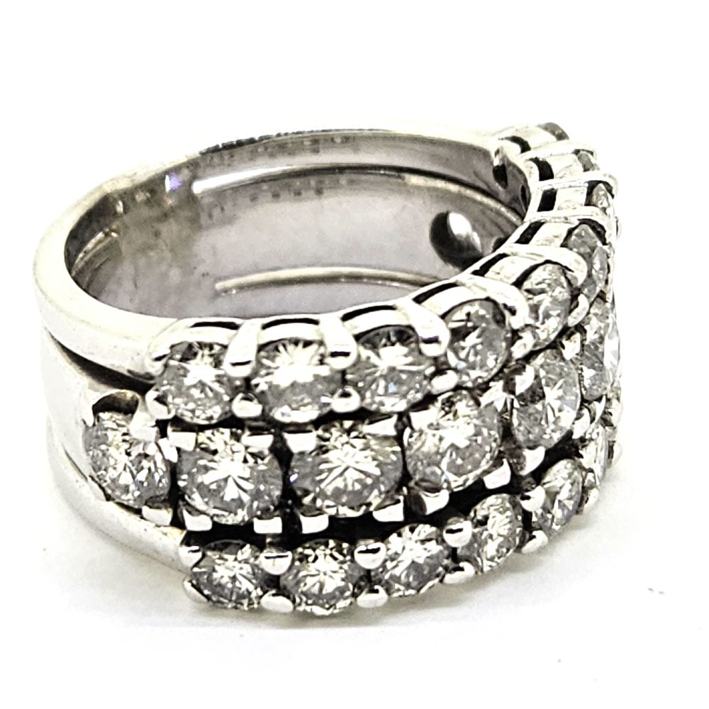 3.50ct Diamond Cluster Three Row Ring