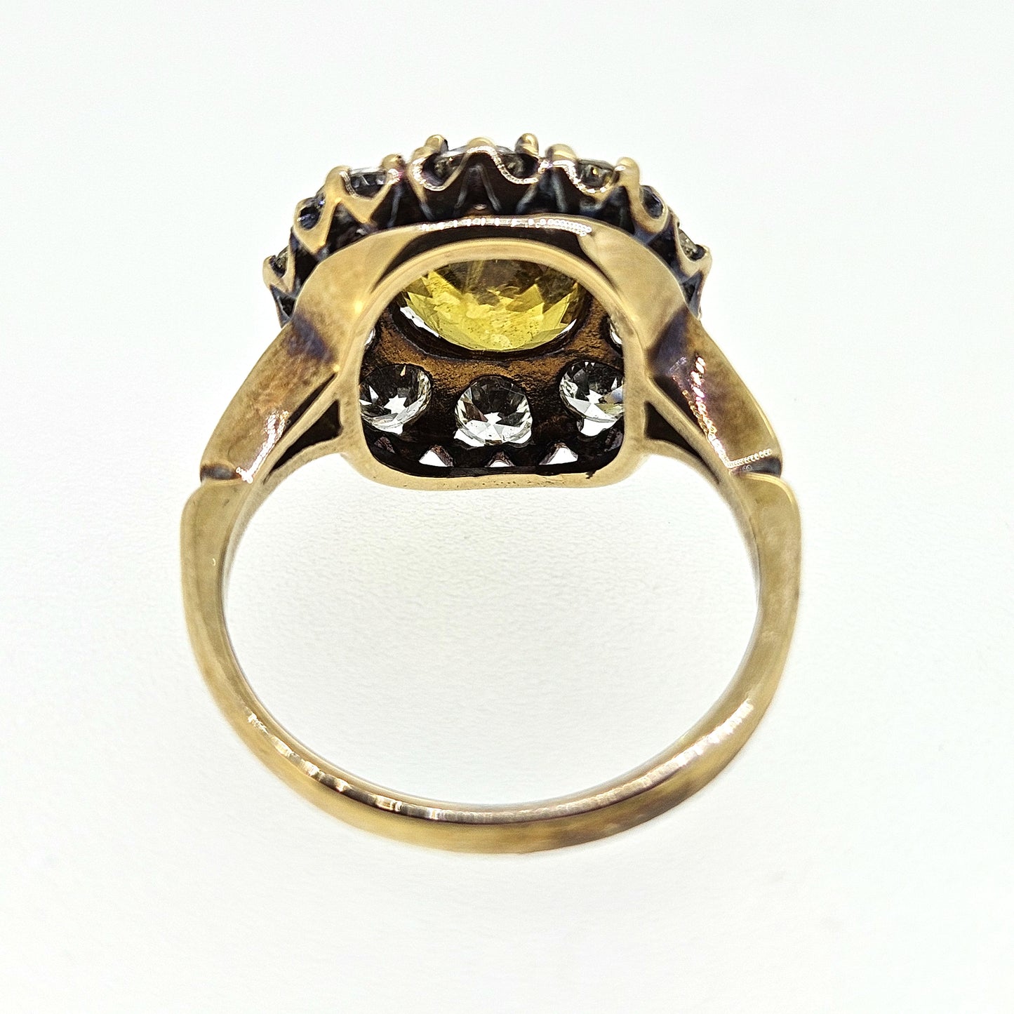 Yellow Sapphire and Diamond Cluster Ring Ys 3.80 D1.80