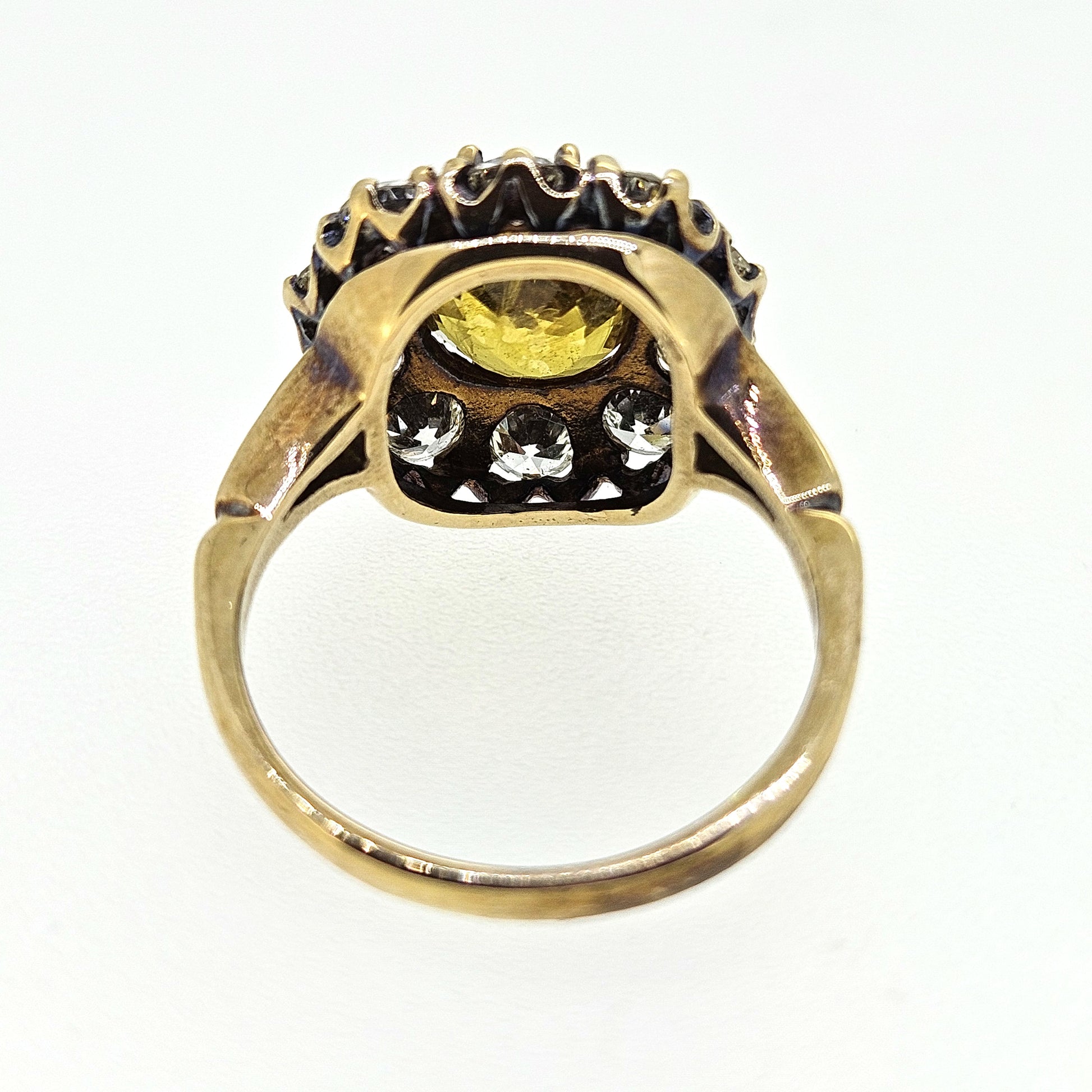 Yellow Sapphire and Diamond Cluster Ring Ys 3.80 D1.80