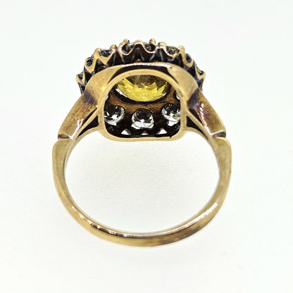 Yellow Sapphire and Diamond Cluster Ring Ys 3.80 D1.80