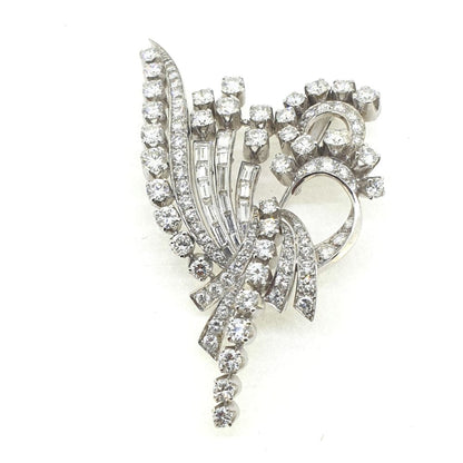 Diamond Spray Brooch in Platinum 5 carat total