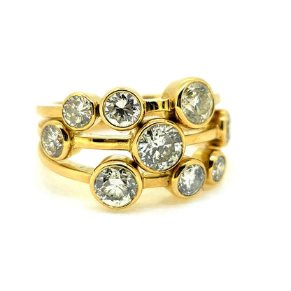 Boodle Raindance Style 2.60ct Diamond Bubble Ring in 18ct Yellow Gold