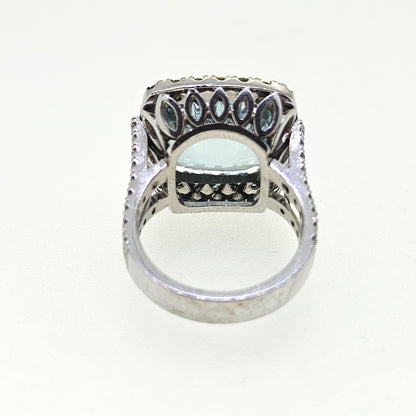 Aquamarine, Peridot and Diamond Ring Aq Est 10cts