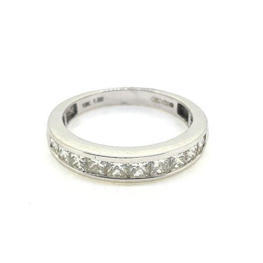 Channel Set 1ct Princess Cut Diamond Half Eternity Ring