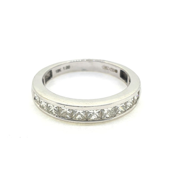 Channel Set 1ct Princess Cut Diamond Half Eternity Ring
