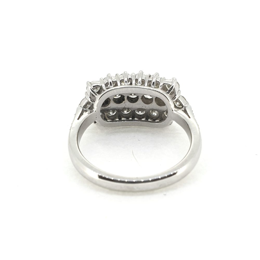 Triple Row Diamond Cluster Dress Ring, 1.30 carats