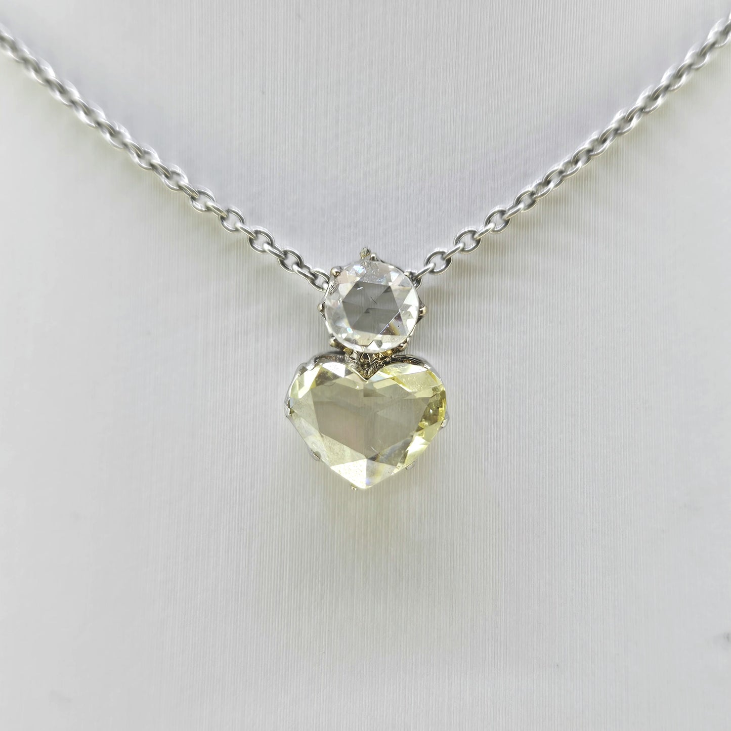 Old Cut Diamond Heart Platinum 