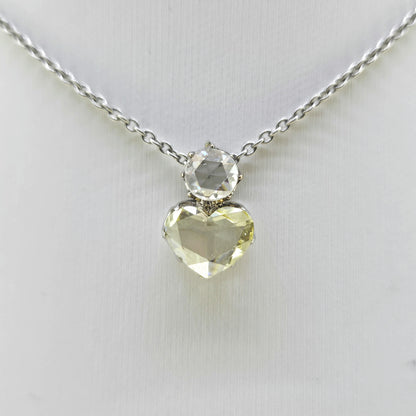Old Cut Diamond Heart Platinum 