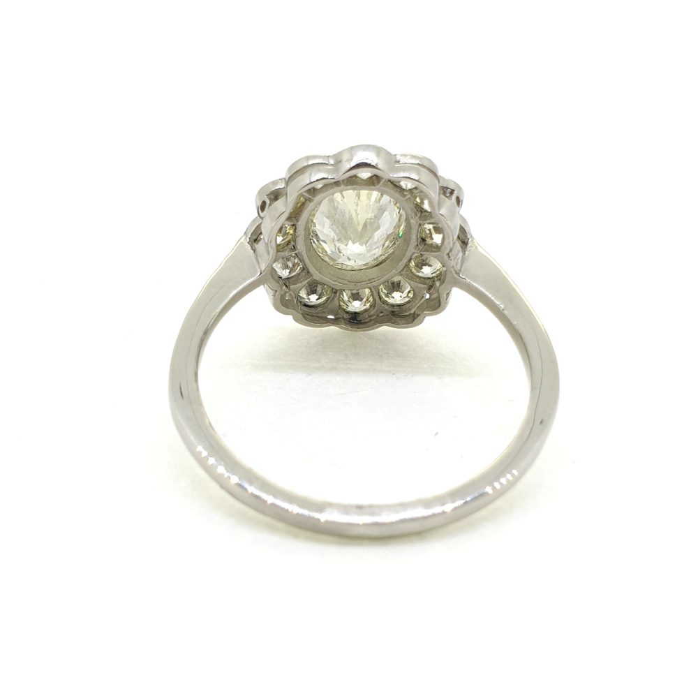 1.25ct Oval Diamond Daisy Cluster Ring in Platinum, 2 carat total