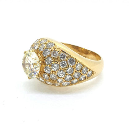 Vintage French Mellerio Diamond Bombe Ring
