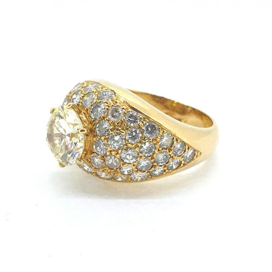 Vintage French Mellerio Diamond Bombe Ring