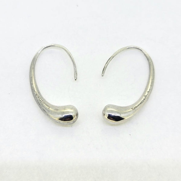 Preloved Tiffany and Co Silver Teardrop Hoop Earrings by Elsa Peretti