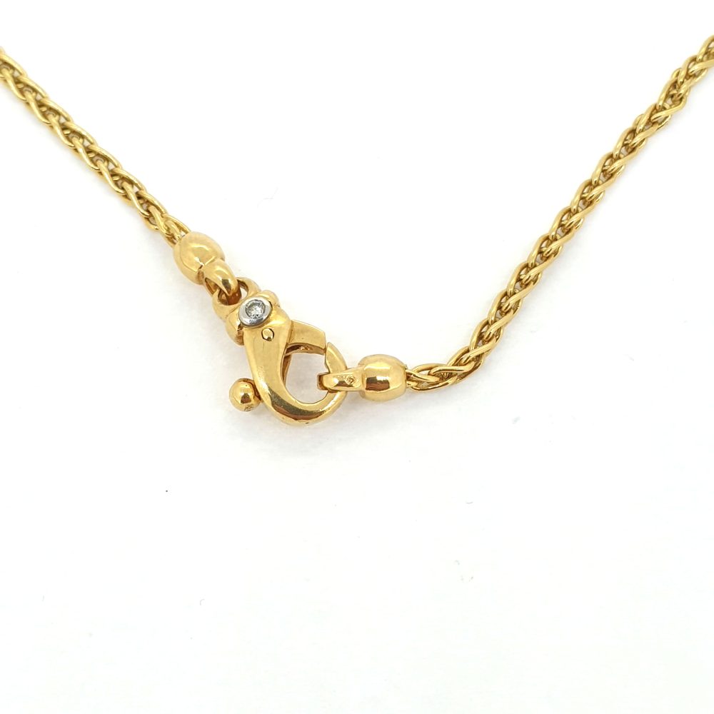 Vintage French Diamond Set Horseshoe Pendant and Chain