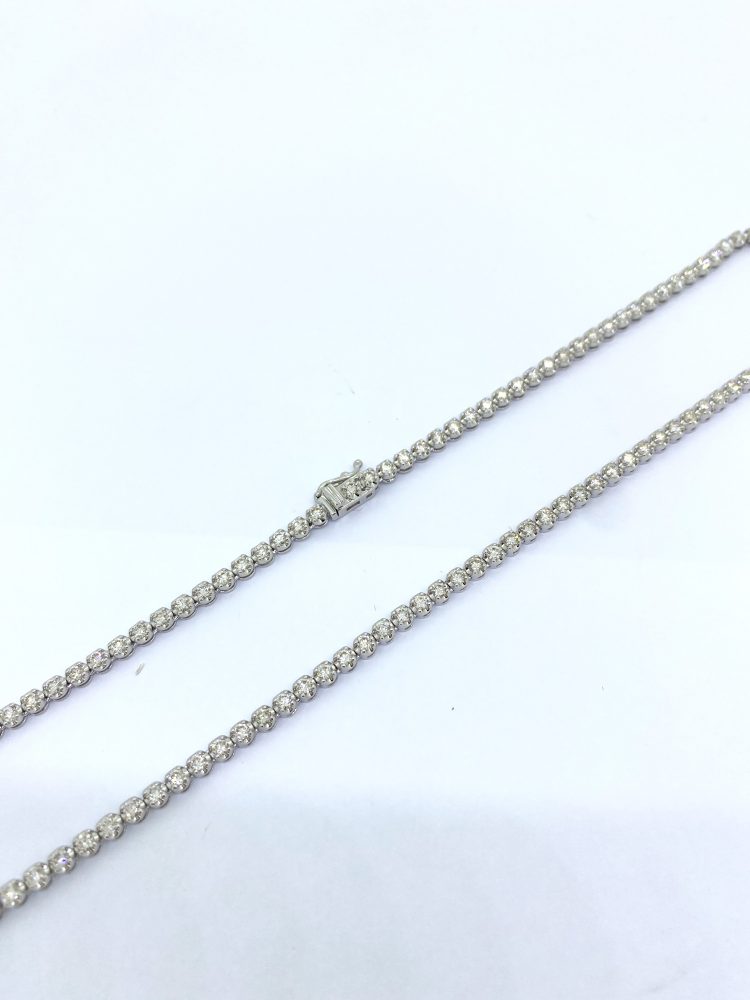 5.28ct Diamond Line Necklace in 18ct White Gold