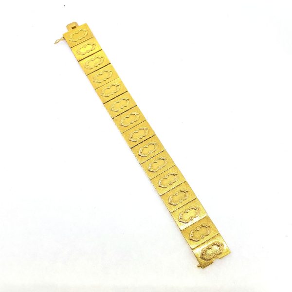 Brevatto 18ct Yellow Decorative Gold Panel Bracelet