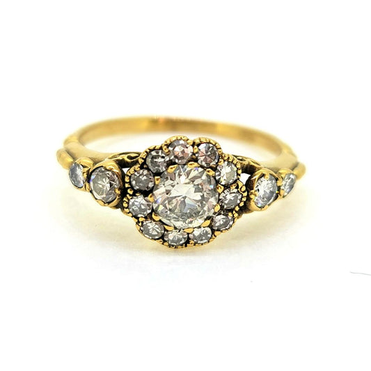 Old Cut Diamond Cluster Engagement Ring, X