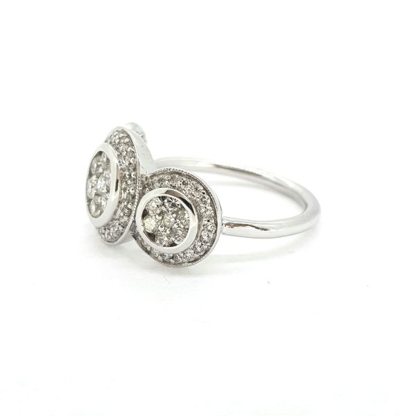 Diamond Triple Cluster Ring, 1.50 carat total