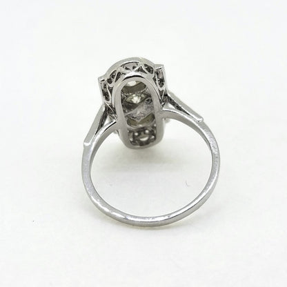 Art Deco Style 1.50ct Diamond Trilogy Cluster Plaque Ring