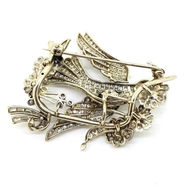 Entremble Diamond Bird Brooch, 5.00 carat total