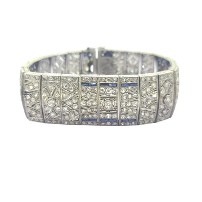 Art Deco Sapphire and Diamond Bracelet in Platinum