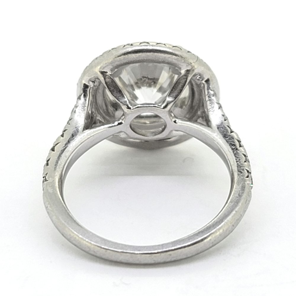 GIA Certified 2.75ct Diamond Double Halo Cluster Ring in Platinum