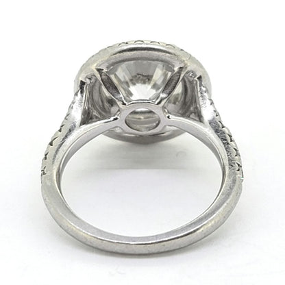 GIA Certified 2.75ct Diamond Double Halo Cluster Ring in Platinum