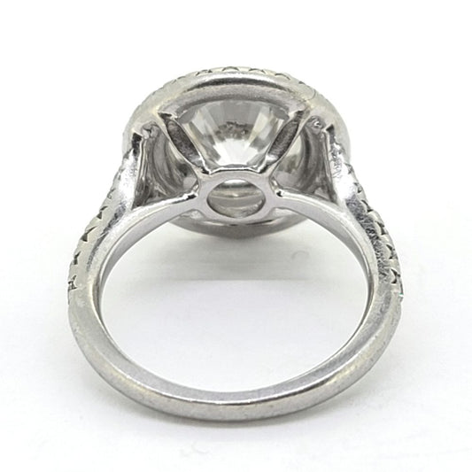 GIA Certified 2.75ct Diamond Double Halo Cluster Ring in Platinum