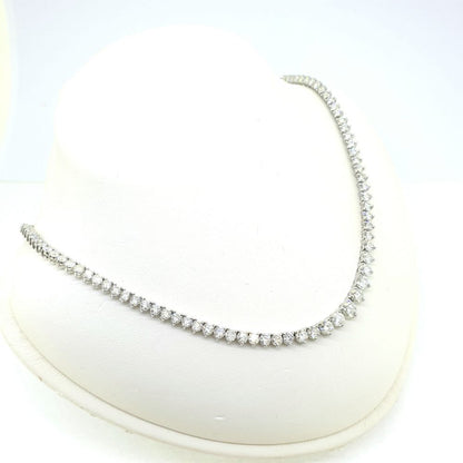 Graduated Diamond Line Tennis Necklace, 12.10 carats