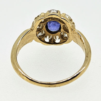 Sapphire and Diamond Cluster Ring D.50 S.90