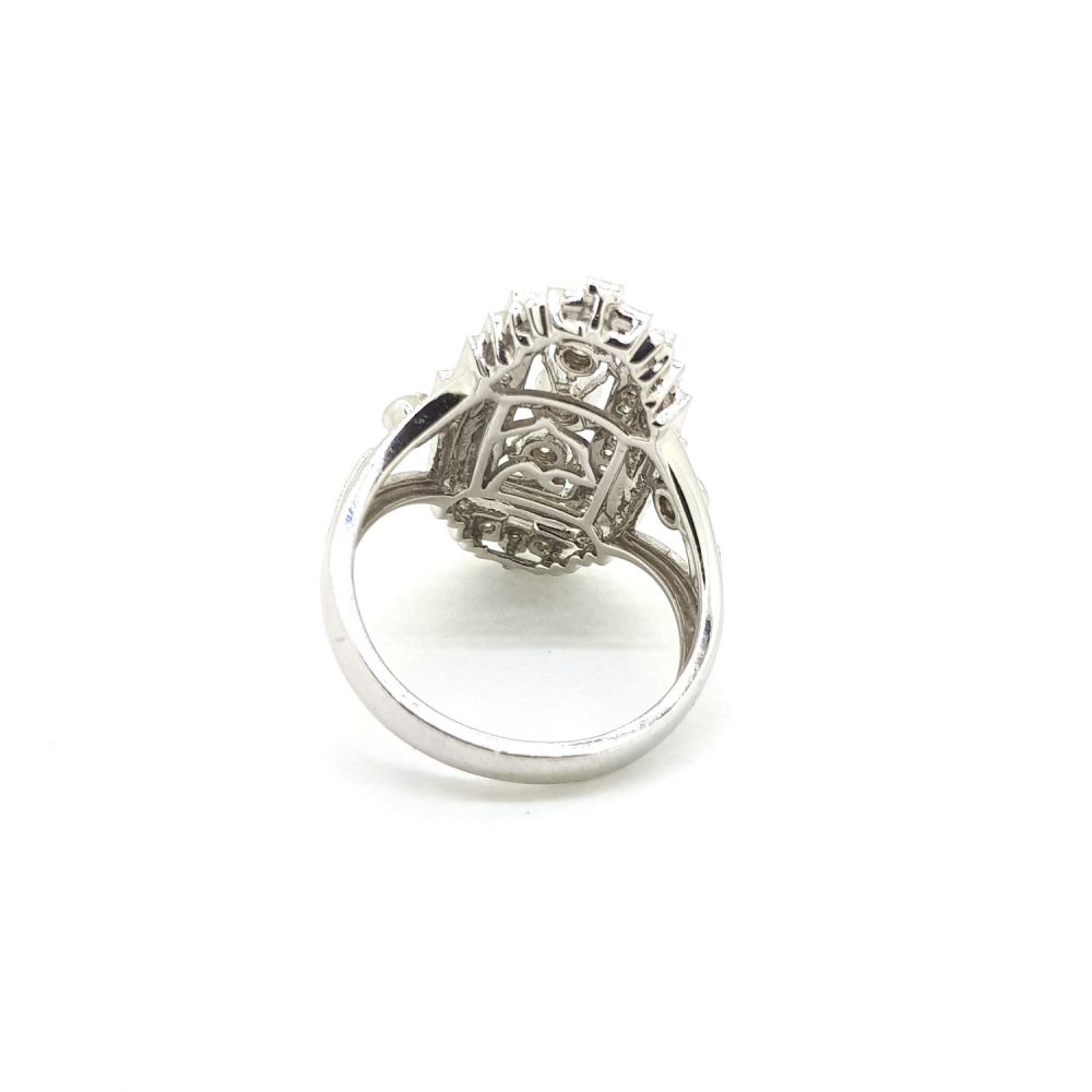 Art Deco Style Diamond Plaque Ring