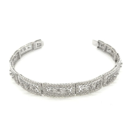 Antique Belle Epoque Diamond Bracelet in Platinum