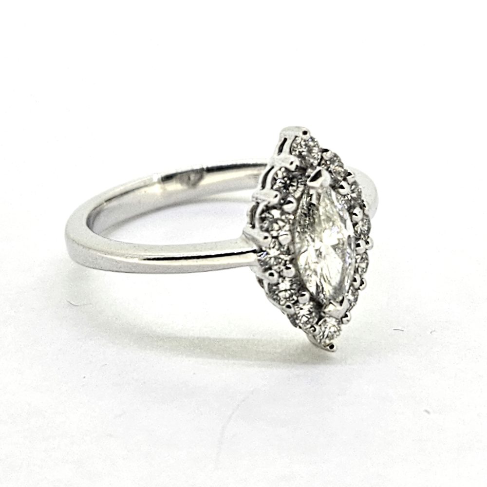 0.50ct Marquise Diamond Navette Cluster Engagement Ring