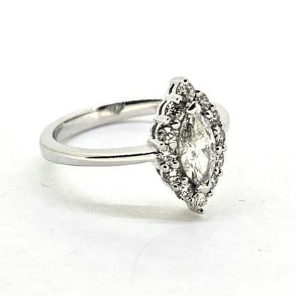 0.50ct Marquise Diamond Navette Cluster Engagement Ring