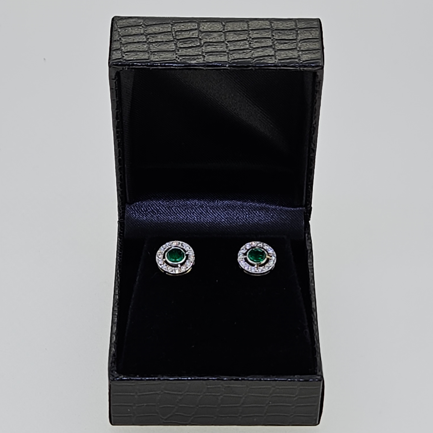 Emerald and Diamond Studs D.30 E.70