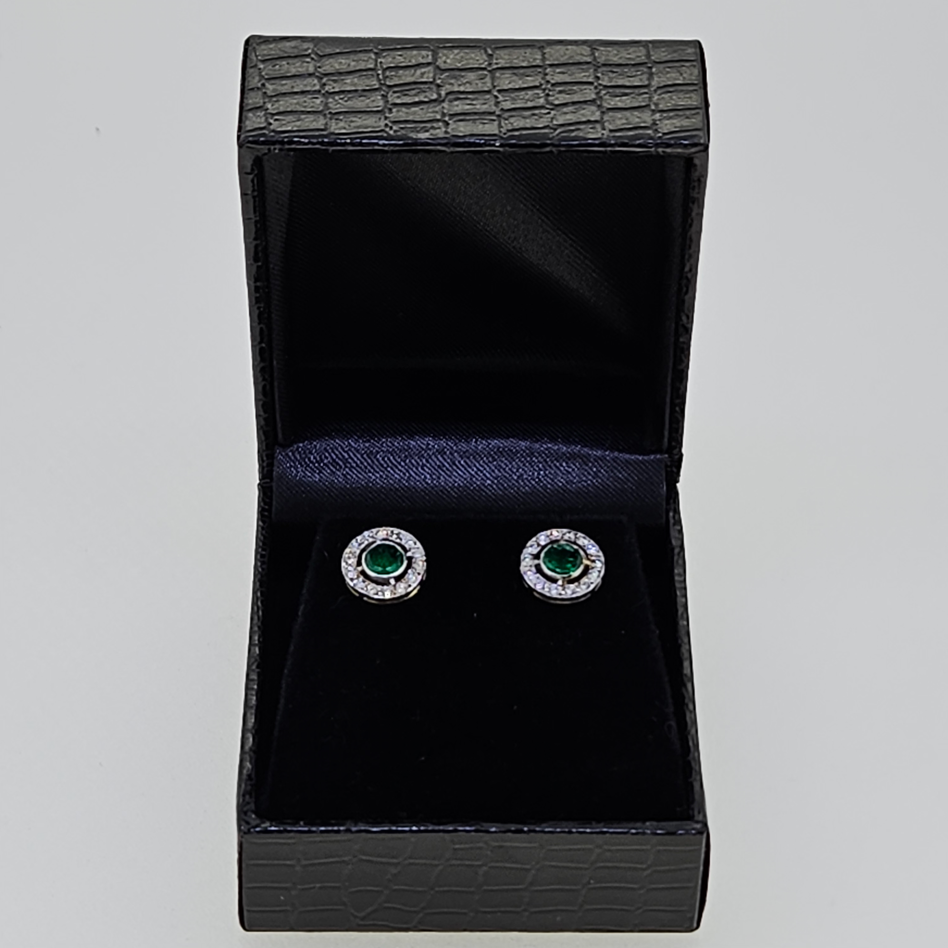 Emerald and Diamond Studs D.30 E.70
