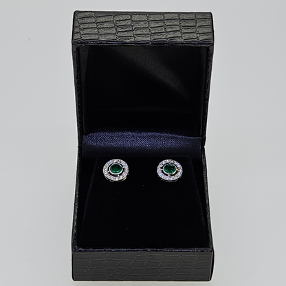 Emerald and Diamond Studs D.30 E.70