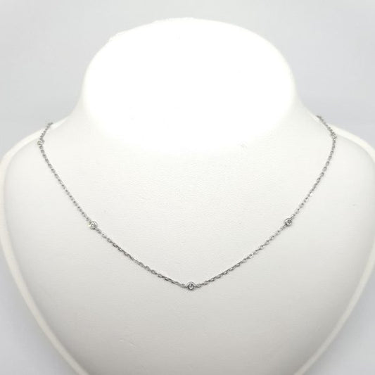 Diamond Set 18ct White Gold Chain