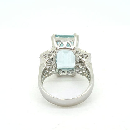 8.21ct Aquamarine and Diamond Dress Ring