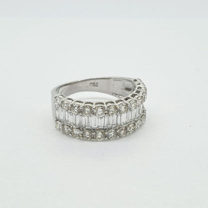 Baguette and Brilliant Diamond Dress Ring, 2.15 carat total