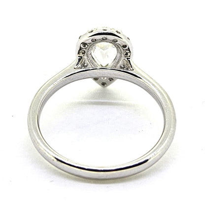 0.78ct Pear Shape Diamond Halo Cluster Engagement Ring