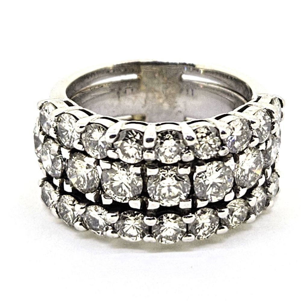 3.50ct Diamond Cluster Three Row Ring