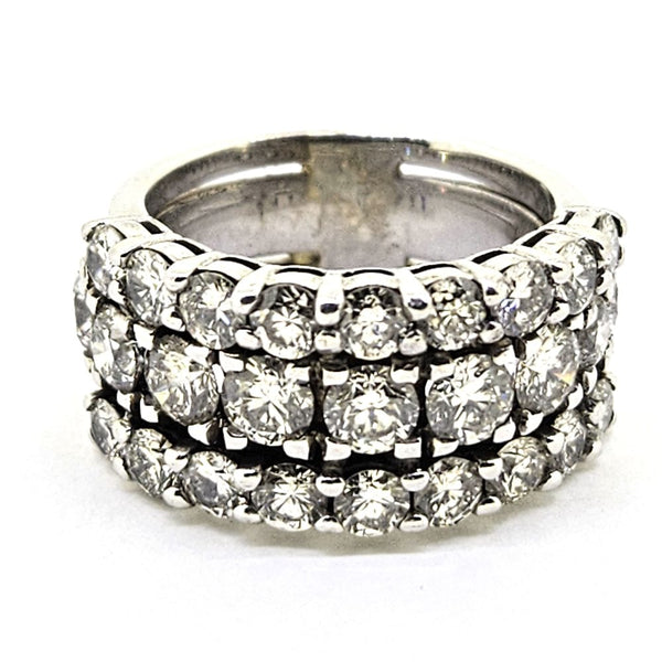 3.50ct Diamond Cluster Three Row Ring