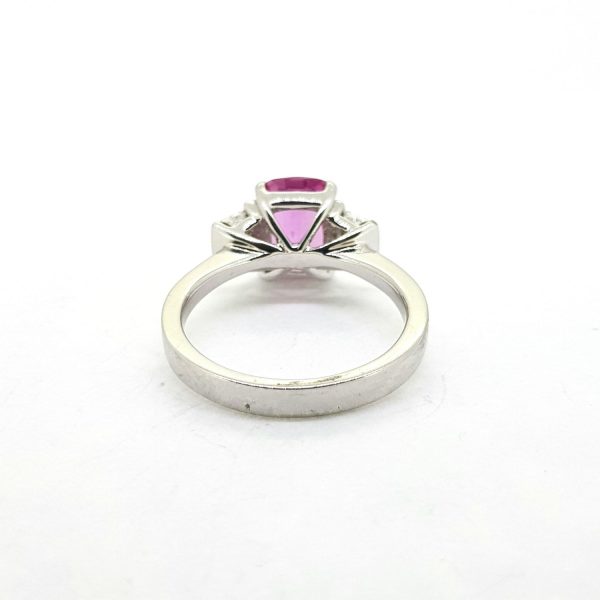2.19ct Pink Sapphire and Baguette Diamond Ring