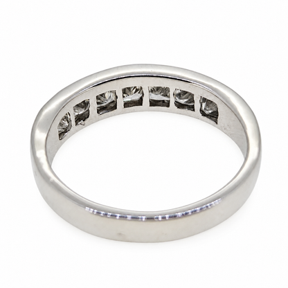 1.19cts Princess Cut Diamond Half Eternity Band Ring in 18ct White Gold