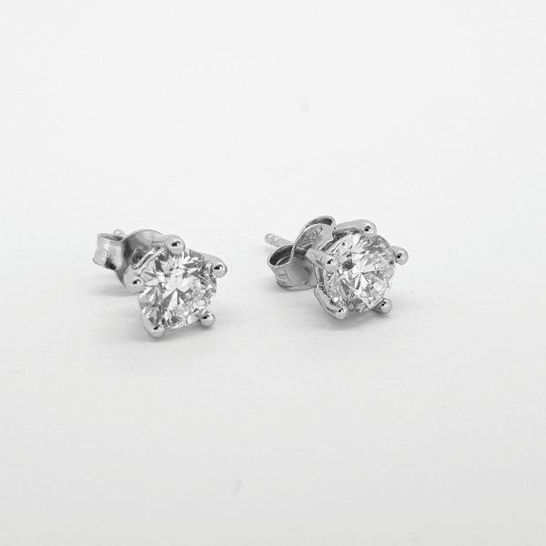 1.80ct Diamond Single Stone Stud Earrings